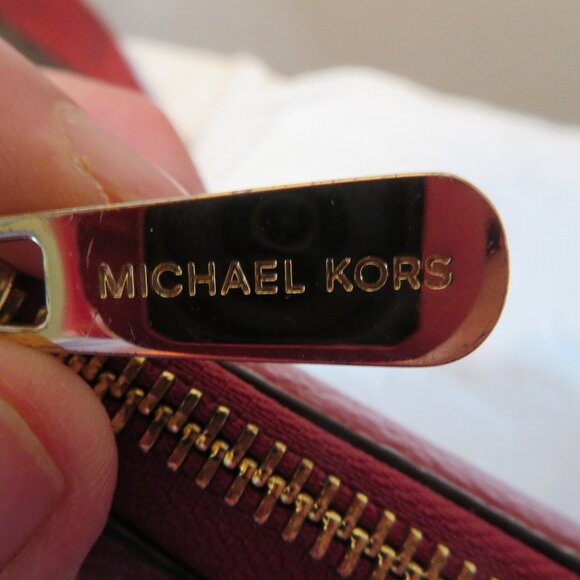 MICHAEL Michael Kors Red Pebble and MK Leather Satchel Crossbody and Wallet Set - Picture 15 of 15